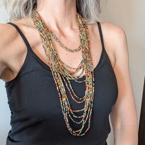 MULTI STRAND colorful beaded necklace